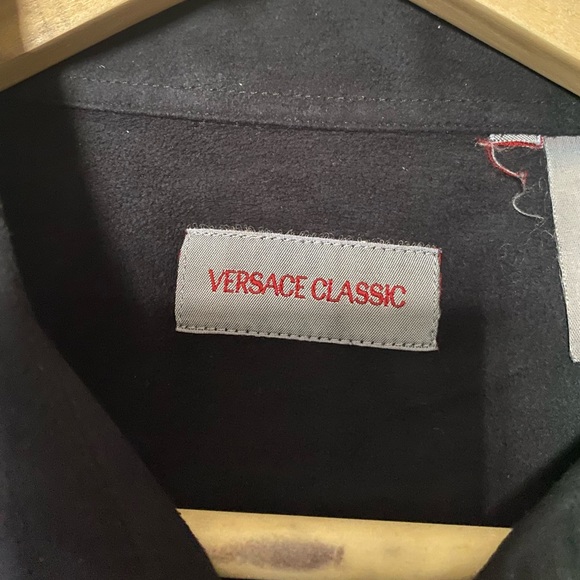 Versace, button down black suede shirt - Picture 3 of 5